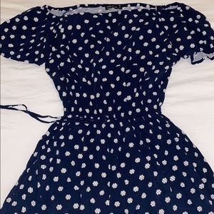 off the shoulder romper with adjustable waist